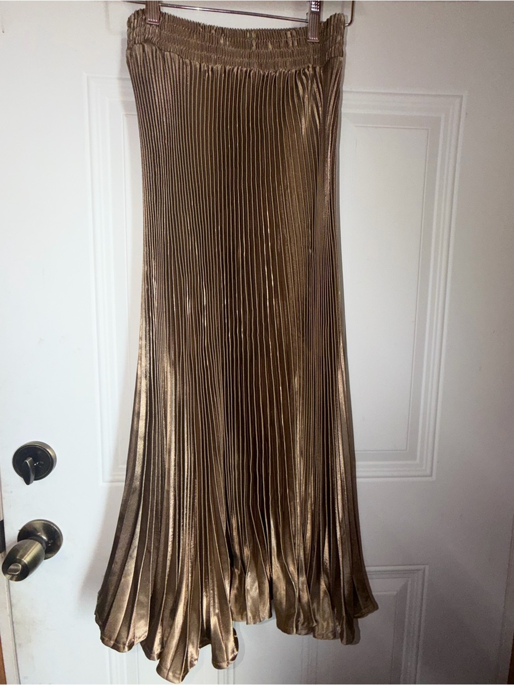 Stussy Metallic Pleated Maxi Skirt - Gold